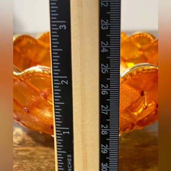 ANTIQUE IMPERIAL CARNIVAL GLASS QUILTED PANSY NAPPY BOWL RUBYGOLD MARIGOLD - Picture 8 of 10